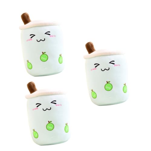 Alasum 3st Milchtee Puppe Neuheit Puppenkissen Milchtee Stofftier Kreatives Dekokissen Bubble-Tea-Puppe Bubble Tea Cup Geformtes Kissen Neuheit Stofftier Spielzeug Green Daunen Baumwolle von Alasum