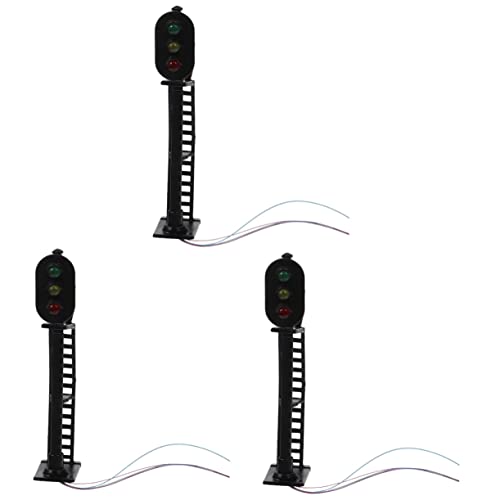 Alasum 3st Modellbahn Lichter Sandtisch-signalmodell Spielzeug Für Ampelschilder Scale Zug Zubehör Zugmodell Ampel Mini-ampel Zebrastreifen-signalmodell Ampel Dekor Miniatur Metall von Alasum