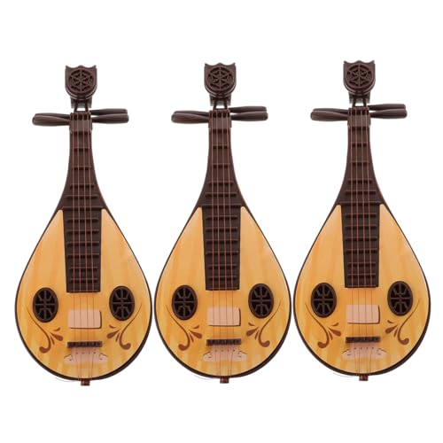 Alasum 3st Pipa Musik Instrumente Spielzeug Puppenzubehör Chinesisches Pipa-Modell Kleinkinderinstrumente Mini-Instrument-Spielzeug Puppenhaus Miniatur Pipa Pipa-Instrument Plastik von Alasum