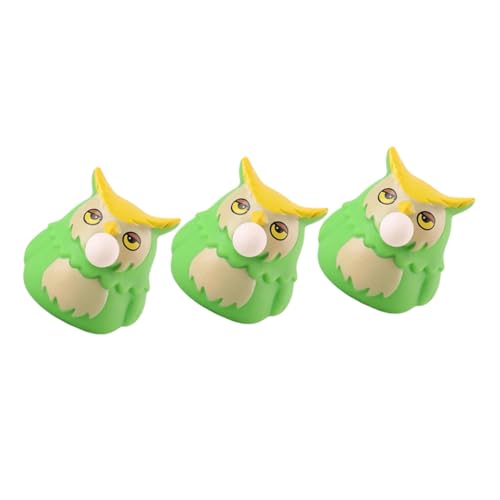 Alasum 3st Prise Musik Sensorisches Stressspielzeug Simuliertes Eulenspielzeug Eule Spielzeug Lustige Quetschspielzeuge Spielzeug Ausdrücken Cartoon-Spielzeug Vogel Statue Figur Green PVC von Alasum