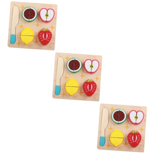 Alasum 3st Schneidespielzeug Für Kinder Puzzle Zum Schneiden Von Früchten Kinder Schneiden Spielzeug Obstspielzeug Schneiden Hölzern von Alasum