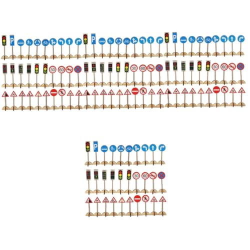Alasum 4 Sätze Verkehrszeichenmodell Mini-Verkehrszeichen-Spielzeug Verkehrszeichen Spielzeug verkehrszeichen Kinder verkehrsschilder Kinder Signallicht Spielzeug Mikro-Szenen-Spielzeug von Alasum