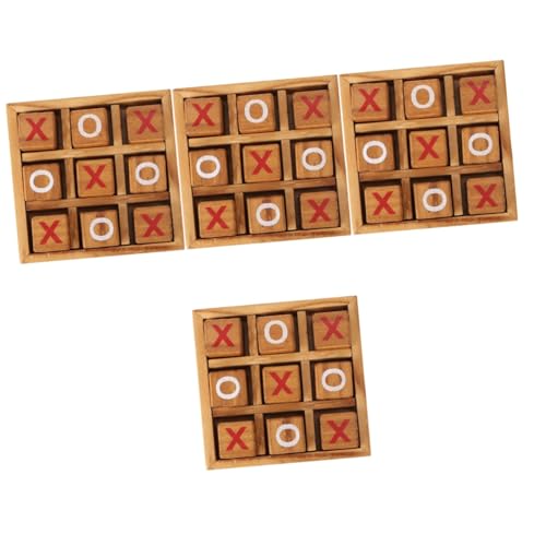 Alasum 4 Sätze xo Schach Spiel Tick magnetische Puzzles für Zehenbrett tragbar Planke Kinder Puzzle rätselbuch Kinder Ideas Kinder rätsel kinderknallzeug Brett TicTactoe hölzern von Alasum