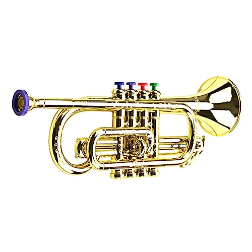 Alasum Goldene Trompete Für Musikinstrument Mit 4 Tönen Ideales Für Kleinkinder Und Vorschulkinder Perfektes Für Musikalische Früherziehung Und Aufführungen von Alasum