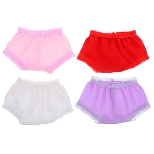 Alasum 4 Stück 18-Zoll-puppenhöschen Puppenunterwäsche Unterhose Für Babypuppen Puppensocken Zubehör Für Babypuppen Mädchenspielzeug Unterwäsche Für Neugeborene Puppen Polyester von Alasum