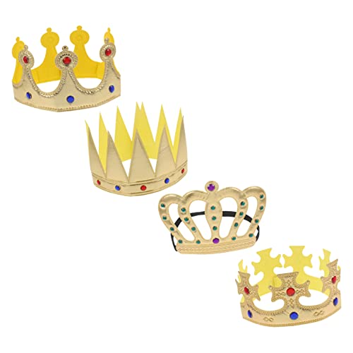 Alasum 4 Stücke Jungen König Krone Kopfbedeckungen für Geburtstag Party Foto Prop Royal Tiaras Jungen und Mädchen Party Kostüm Spielzeug von Alasum