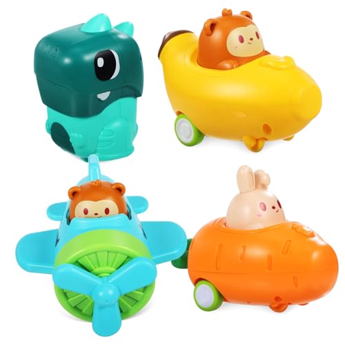 Alasum Baby Spielzeug 4 Stück Babyspielzeugauto Auto Autospielzeug Toy Car Kleinkinder Autospielzeug Für Babys Autos Aufziehen Süße Spielzeugautos Für Kleinkinder Plastik Sonnenschutz Auto Baby von Alasum