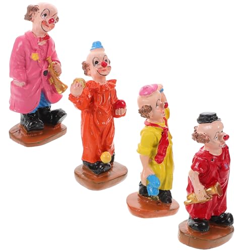 Alasum Clown-Figur 4er-Set Art The Clown-Figur Miniatur-gartenstatue Einzigartige Heimdekoration Clown Helles Und Fröhliches Ornament von Alasum