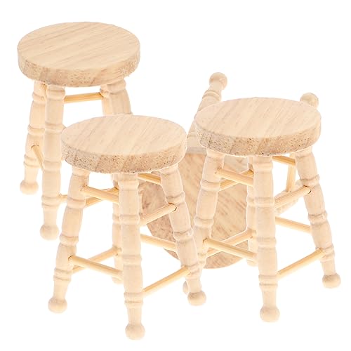 Alasum 4 Stück Dollhouse Miniatur Möbel Holz Rundhocker Puppenhaus Stühle Naturfarben Pädagogisches Langlebig Realistisch Alasum 4 Stück Dollhouse Miniatur Möbel Holz Rundhocker Puppenhaus Stühle Naturfarben Pädagogisches Langlebig Realistisch von Alasum