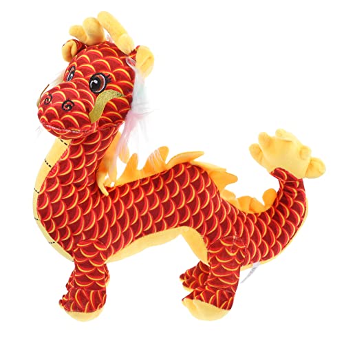 Alasum 4 Stück Drachen-kuscheltiere Stoffpuppe Chinesischer Tierkreis Drache Kuscheltier Drache Drachen-Sternzeichen-Spielzeug Sternzeichen Stofftier Stofftierpuppe Plüsch Rot von Alasum