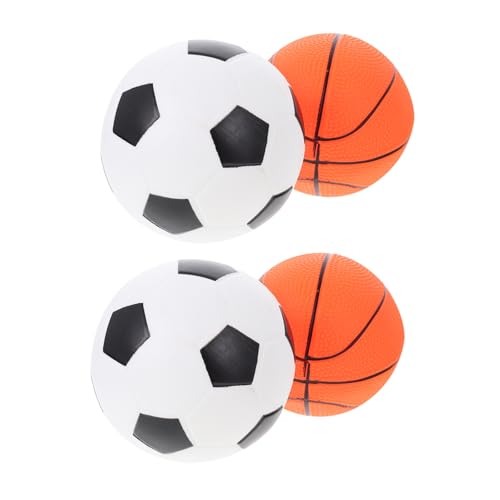 Alasum 4 Stück Fußball-Basketball- Mini-Basketball Kinderspiele Basketballkorb Golfbälle für kinderspielzeug Football Balls PVC-Kugeln Kinderbasketball von Alasum