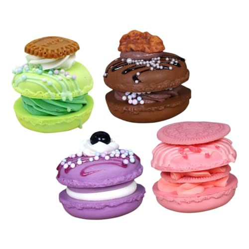 Alasum 4 Stück Gefälschtes Macaron-Modell Requisiten Für Gefälschte Kuchenfotografie Realistisches Kuchenmodell Gefälschter Nachtisch Künstliche Tortenverzierung Simulations-Macaron PVC von Alasum