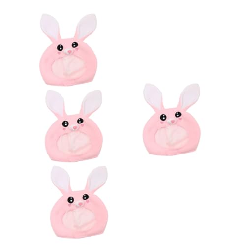 Alasum 4 Stück Hasenohren Kopfbedeckung Hasen-cosplay-requisiten Tierische Kopfbedeckung Kostüm Für Kinder Ostern-partyhut Häschen-cosplay-kostüm Kaninchen-cosplay-hut Plüsch Rosa von Alasum