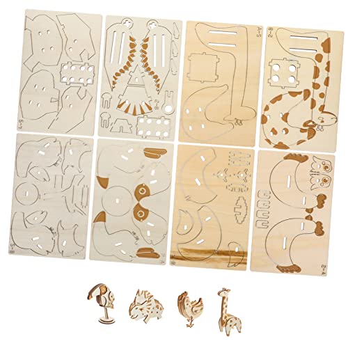 Alasum 4 Stück Holzpuzzle Puzzle-Spielzeug Tier Puzzles Wilde Tiere-Puzzle Kinder Puzzle kinderpuzzle Kleinkind Spielzeug 3D-Puzzles für Erwachsene Puzzle-Versorgung hölzern Khaki von Alasum