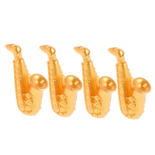 Alasum 4 Stück Kinderaccessoire Mini-Instrument- Kleines Simuliertes Saxophon Saxophonmodell Mini- - Mini-Fake-Saxophon Mini-hausaccessoire Hausdekoration Harz Golden von Alasum