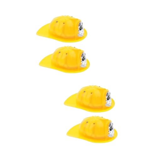 Alasum 4 Stück Kinderschutzhelm zabawki stymulujące rozwój educational toys Rollenspielspielzeug Kinder-Feuerschutzhut-Spielzeug Simulationsschutzhelm Feuerwehrhut für Kinder Yellow von Alasum