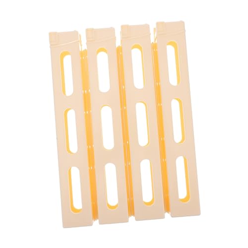 Alasum 4 Stück Ladevorrichtung für Dominosteine Zug Spielzeug Konstruktionsspielzeug Bausteine Domino-Zug-Spielzeugzubehör Clips für Domino-Zugkarten Domino-Slot-Clips Plastik Beige von Alasum