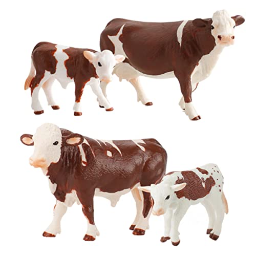 Alasum 4 Stück Makula-Kuh-Modell Kinder spielset Schmuckspielzeug Bildung Spielzeug Kinder geschirrset Spielzeug Farm Animals Set Kuhmodell Kuhanzug-Modell Simulations-Kuhanzug PVC Weiß von Alasum