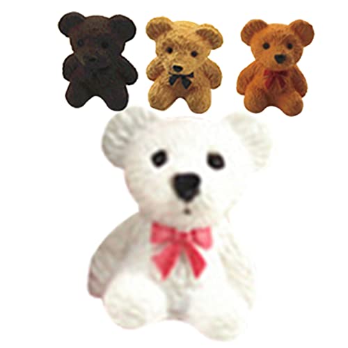 Alasum 4 Stück Mini-Bär Bären Miniaturen Mini-Ornament dekorativer Kleiner Bär Mikrospielzeug spielzeuge Puppenbär Spielzeug Mini- -Dekore Kinder Mini Bär Spielzeug Minibär Plastik von Alasum