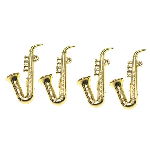 Alasum 4 Stück Miniatur-Saxophon Saxophonmodell Mini-hausversorgung Miniaturinstrument Aus Kunststoff Simuliertes Saxophon Dekoratives Instrumentenmodell Hausdekoration Golden Plastik von Alasum