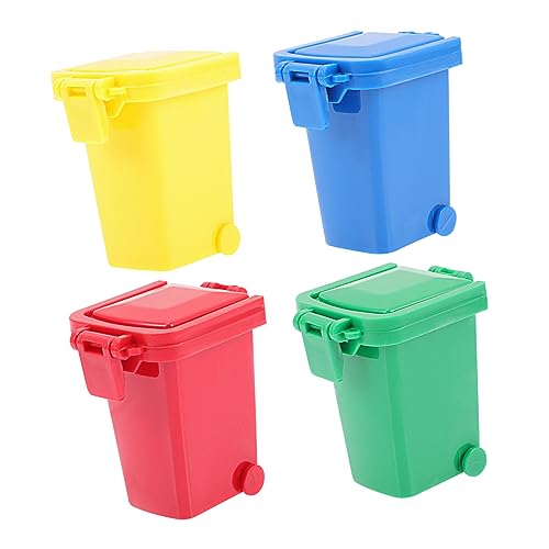 Alasum 4 Stück Müllsortierbehälter Gefälligkeiten Müll Spielzeug Müllwagen Spielzeug Mülleimer am Straßenrand Mülleimer Stiftbecher Trash can Trash Bin Spielzeug-Mülltonnen Abs Colorful von Alasum