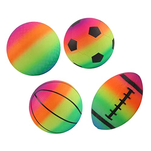 Alasum 4 Stück Regenbogen-Sportball flummies f�r hupfball für Aufblasbares Ballspielzeug poolball Outdoor-Spiele für Wasserbälle Ball Handball für PVC von Alasum