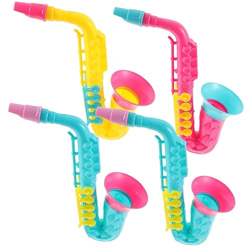 Alasum 4 Stück Saxophon Spielzeug Saxophon Saxophon für Kinder Puppenhaus-Instrument Mini-Altsaxophon Musikinstrument-Spielzeug Aufklärungsspielzeug für Kinder Plastik von Alasum