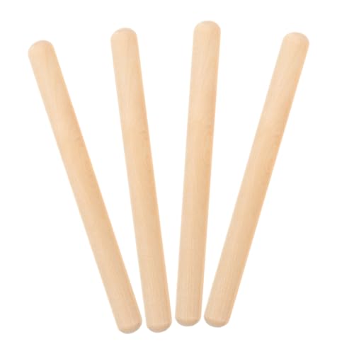 Alasum 4 Stück Schlagzeug Spiel Kindertrommel Xylophon Rhythmus-Musikstöcke Trommelmaschine Gongs musikinstrumente Kinderinstrumente Rhythmusstäbe Rhythmus-Sticks Musikstock Ahorn Beige von Alasum