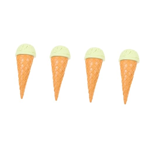 Alasum 4 Stück Simulations-EIS Mini-dekor Food-Modell Ballonspielzeug Lebensmittelspielzeug Formspielzeug EIS Requisiten Eiswaffel Dekorationen EIS Geburtstag Mini-eisfiguren PVC Green von Alasum