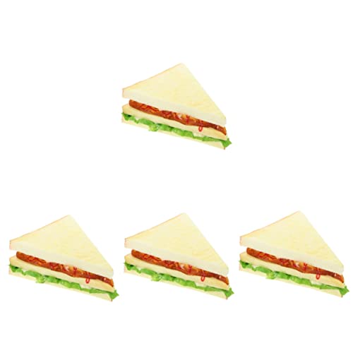 Alasum 4 Stück Simulations-Sandwich Bäckerei Essen Fotostütze Künstliche Lebensmittel-Requisiten Bäckerei Brotdekoration Gefälschte Lebensmittel Realistisch Spielzeugnahrung Hamburger Pu von Alasum