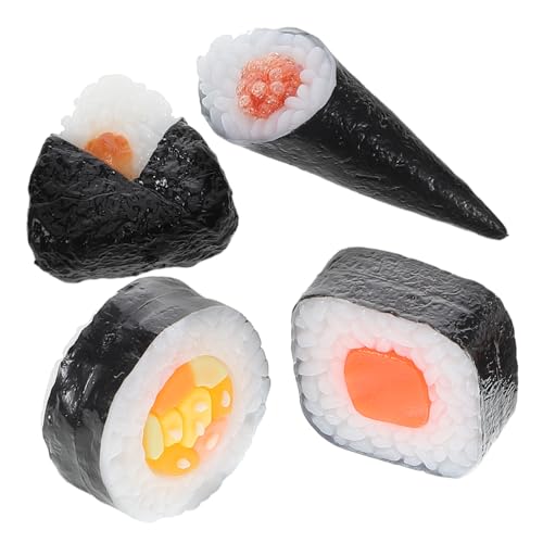 Alasum 4 Stück Sushi Modell Künstliche Lebensmittel Sushi Spielzeug Lebensechtes Onigiri Modell Gefälschtes Lebensmittel Modell Künstliches Sushi Simulation Sushi von Alasum