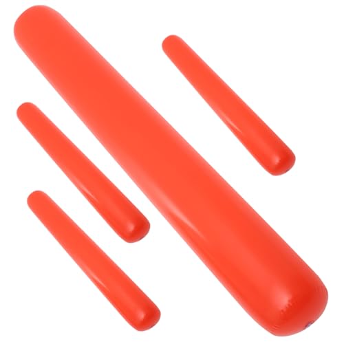 Alasum 4 Stück aufblasbarer Stick für Mini-Glocken Glocken für das Handwerk Jingle Bells Mini-Glöckchen Relais aufblasbares Konzert Geräuschemacher Jubelstöcke PVC rot von Alasum