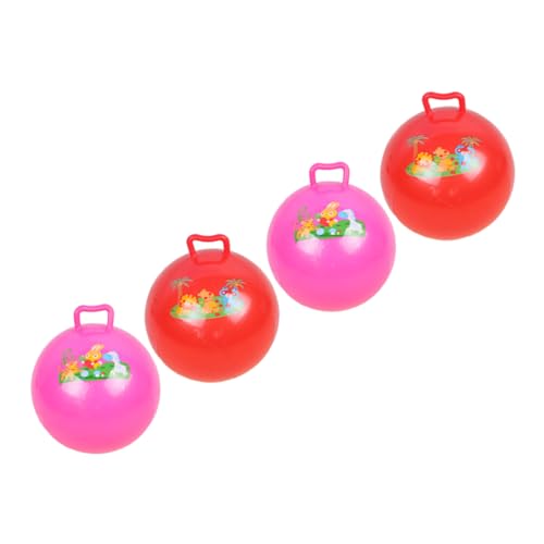 Alasum 4 Stück den Ball klopfen Springender Ball Hüpfbälle für Kleinkinder 1-3 Kinder hüpfend hupfball für Kinder aufblasbarer Ball Spielzeug Cartoon-Muster-Ball Kugelkugel für Kinder PVC von Alasum