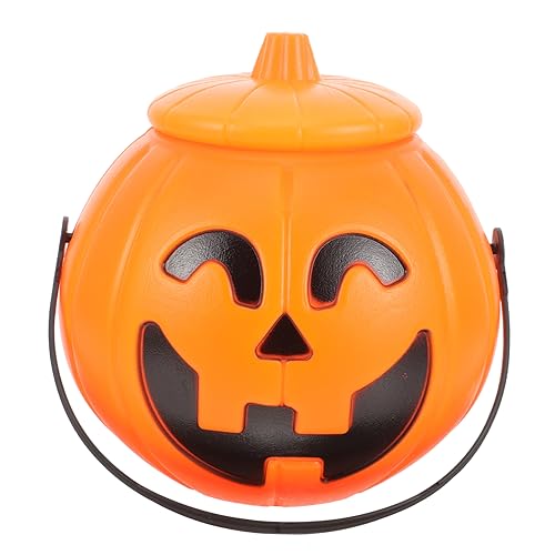 Alasum 4 Stück tragbarer Kürbiseimer Halloween-Kürbis-Süßigkeitsschüssel Snack-Masse halloween süßigkeiten eimer halloween eimer für süßigkeiten Snacks für Kinder große Süßigkeiten pp von Alasum