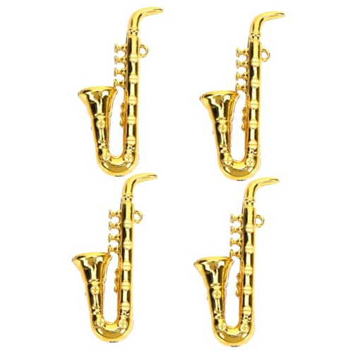 Alasum 4 Stück wohnzimmertisch Dekoration Geschenke für musikliebhaber Miniatur-Musikinstrument Instrumentenverzierung Saxophon Modelle Mini-Musikinstrumente Miniatur-Blasinstrument von Alasum