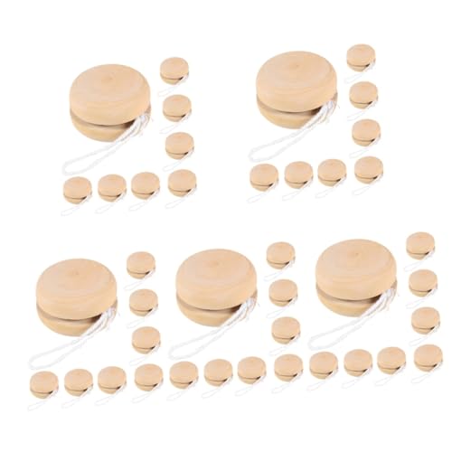 Alasum 40 STK Doodle-Spielzeug- Jo-jo-bälle Yo-yo-bälle Selber Machen Holzbälle Selber Machen Holzspielzeug Kleine Holzkugeln Kinder Malen Spielzeug DIY-Spielzeug Khaki Hölzern von Alasum