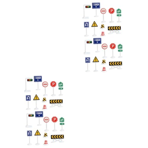 Alasum 40 STK Mikro-Verkehrsschild Kinderspielzeug Verkehrsschilder Spielzeug Verkehrsspielset Mini-Spielzeug Miniaturspielzeug Verkehrszeichen Spielzeug für Kinder Ampelmodelle Abs von Alasum