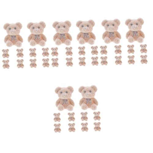 Alasum 40 STK Mini-Bärpuppe kuschelbären Cute Decor Bastelmaterialien hochzeitsgeschenke - Plüschbären Dekoration Mini-Bärenfiguren Miniaturen beflockter Bär schmücken Bär Figur PVC Brown von Alasum