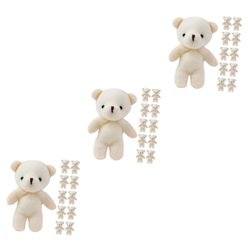 Alasum 45 STK Mini-Bär kuschelig cutermesserser für ihn Valentinstag abschlussgeschenk ziernieten Toys Tragbarer Bärenanhänger hängende kleine Bären Hausversorgung Stoff Beige von Alasum