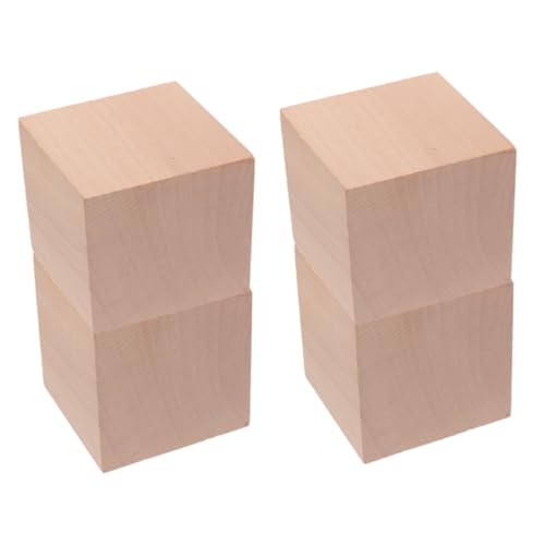 Alasum 4Pcs Bausteine ​​Lehrmittel für Holzklötze Bauen Holzblöcke Vorschulspielzeug kleine Holzklötze Würfel zählen aus Holzklötzen Holzwürfel hölzern Khaki von Alasum