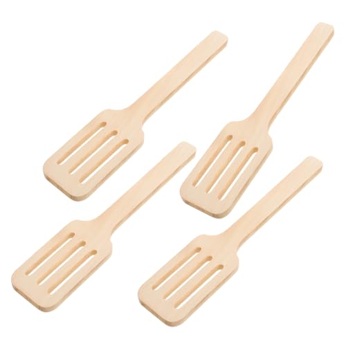 Alasum 4Pcs Küchenmädchen Holzspatel Zum Kochen Mini Kochspatel Kochenwerkzeuge Holz Für Spatel Holzspiel Food Khaki von Alasum