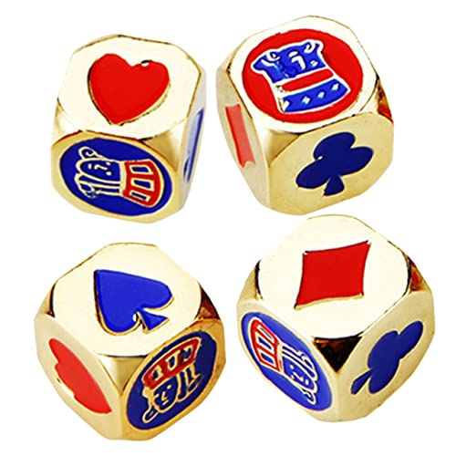 Alasum 4pcs Exquisite Kleine Zices Einzigartige Kleine Dices Metall Craft Dice Requisiten Kinder Spielwürfel von Alasum