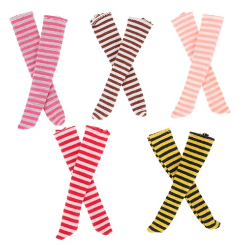 Alasum 5 Paar Lange Puppensocken Puppenhauszubehör DIY Puppenkleidung Puppenkostüm Niedliche Kleine Socken Puppensocken DIY Minisocken Spielzeug Puppen Minisocken von Alasum