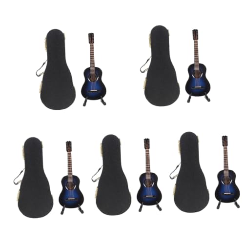 Alasum 5 Sätze Gitarrenmodell Mini-puppenhaus-mikrofon Miniatur Gitarre Musikinstrumente Für Kinder Gitarre Kleinkind Musikalisches Spielzeug Musikspielzeug Für Babys Blue Kupferdraht von Alasum