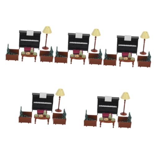 Alasum 5 Sätze Klaviersofa-Spielzeug puppenhaus Klavier Set Miniatur-Wohnzimmermöbel Mini-Spielzeug zum Vortäuschen Kinderspielzeug Miniatur-Landschaftsornament Spielzeugzimmerdekoration von Alasum