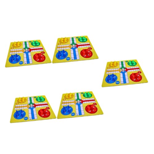 Alasum 5 Sätze Ludo-schachspiel Flugschachspiel Flugzeugschachspiel Schach Für Anfänger Tragbares Schach Ludo-brettspiel Fliegendes Schachbrett Spielzeug Schachspiele Yellow Kunststoff von Alasum