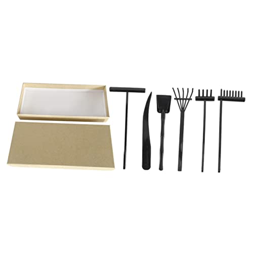 Alasum 5 Sätze Zen-Sandrechen-Set antiker Sandrechen Sandbox-Tools Zen-Gartenrechen-Werkzeuge Strand peacema sabberlack Tischdekoration aus Sand dekoratives Rechendekor Plastik Black von Alasum