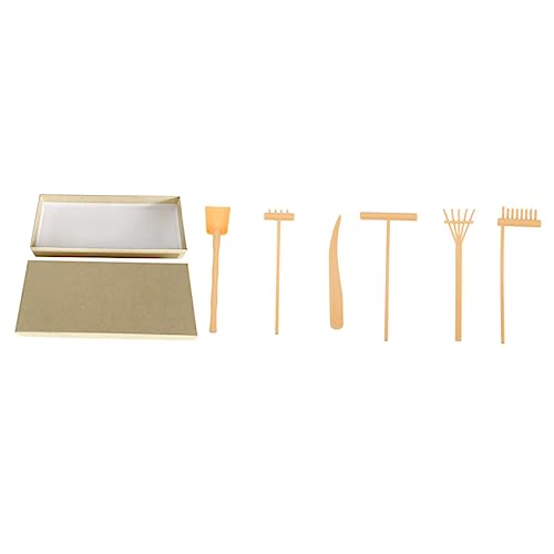 Alasum 5 Sätze Zen-Sandrechen-Set spaß witzige wichtelgeschenke lustig Tisch-Zen gelbes Zubehör Zen-Garten für den Schreibtisch Zen-Gartenzubehör Plastik Yellow von Alasum