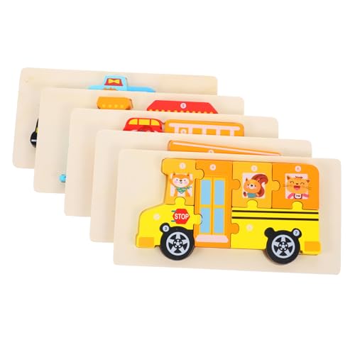 Alasum 5 Sets Holzpuzzlespielzeug Für Kleinkinder Kleinkindpuzzles Kinderspielzeug Kinderpuzzles Kinderpuzzles 3D Puzzles Für Puzzles Für Kleinkinder Holzpuzzles Kinderpuzzles von Alasum