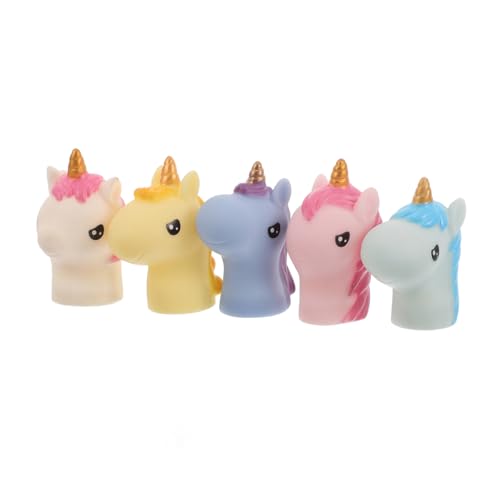 Alasum 5 Stück Einhorn Handpuppen Spielzeug Spielzeug Massenspielzeug Kinderspielzeug Fingerpuppen Nutztiere Gummi Fingerpuppen Tier Fingerspielzeug Minipuppen Einhorn von Alasum